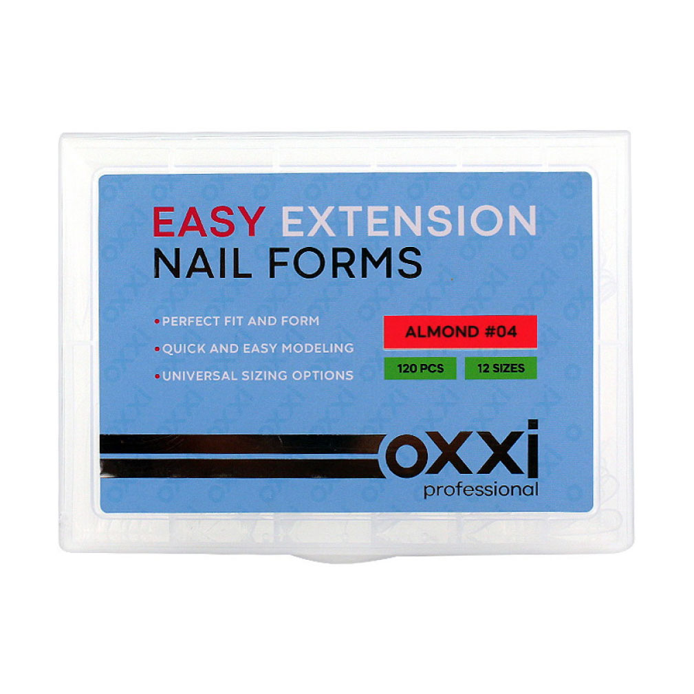 Верхні форми для нарощування нігтів Oxxi Professional Nail Forms 04 Almond, 120 шт